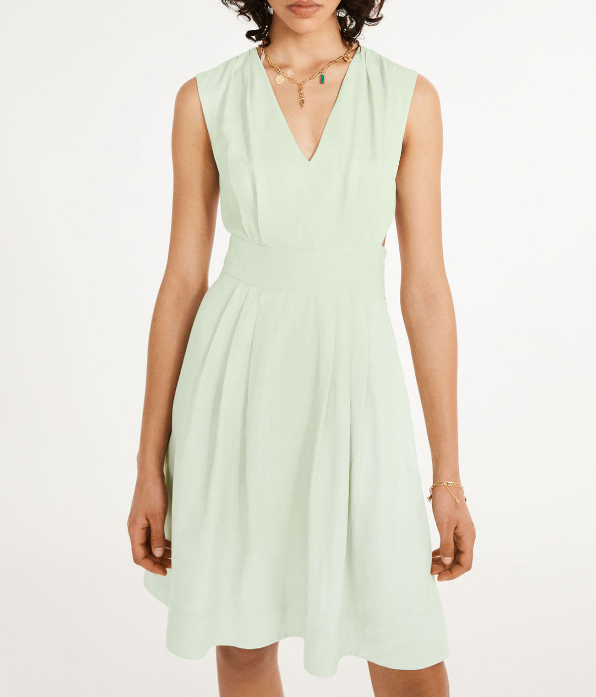 Claudie Pierlot – Sukienka Rivabelle – Migdałowa