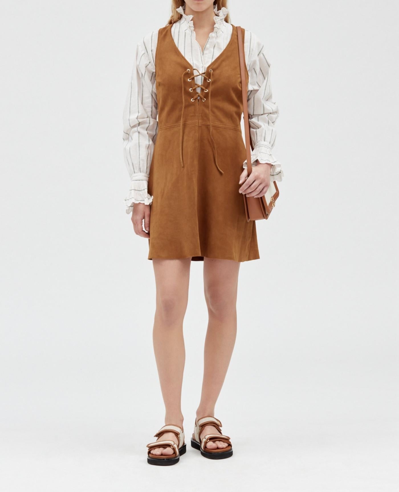 Claudie Pierlot - Robe Cuir - Cook - Camel