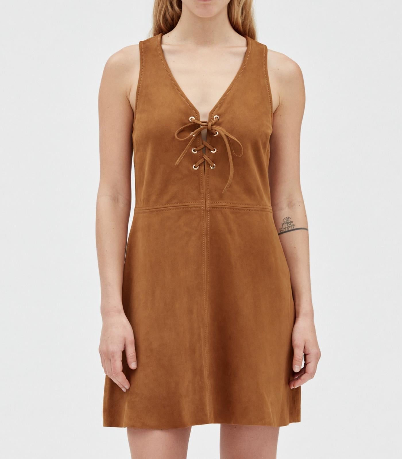 Claudie Pierlot - Robe Cuir - Cook - Camel