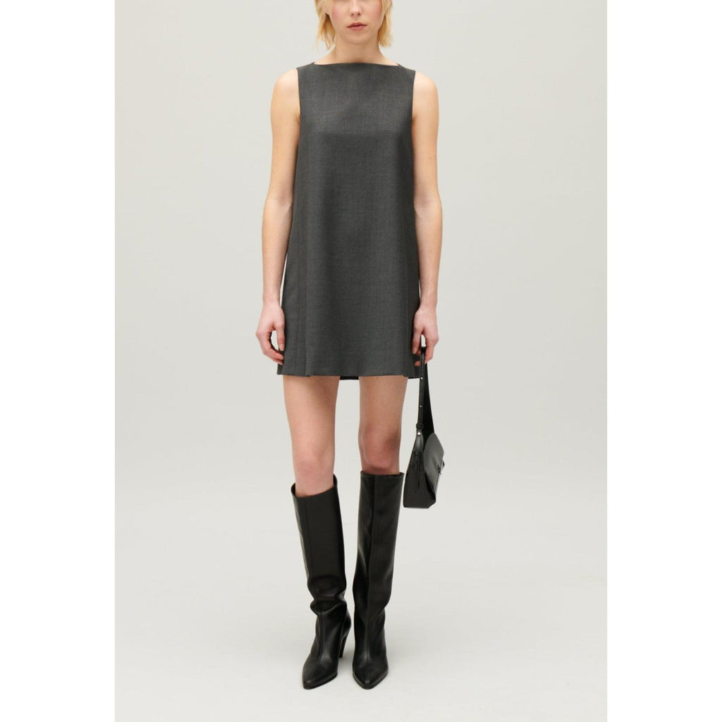 Robe Courte Gris Chiné