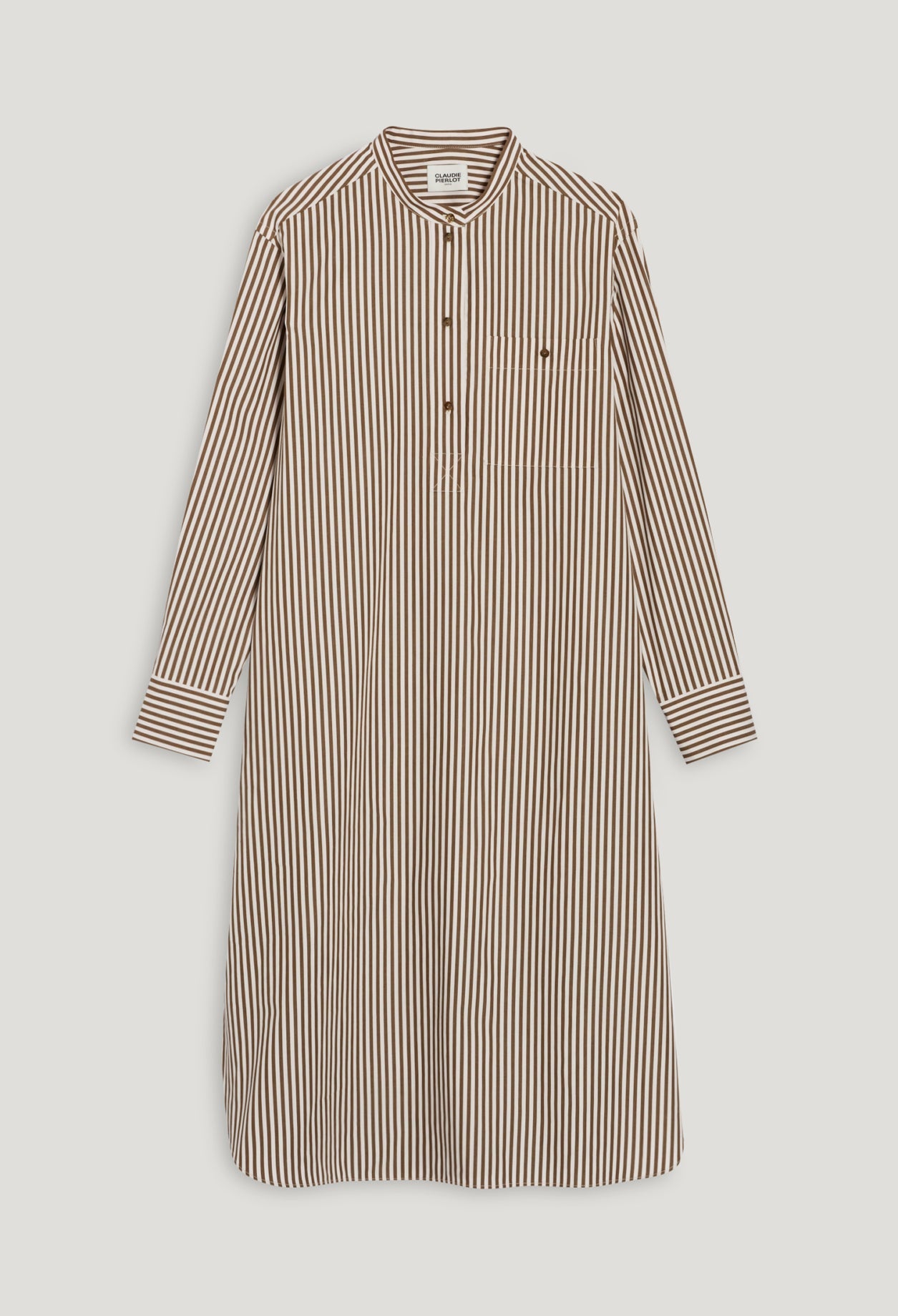 C&T Dress - Roche Stripes Bronze - Bronze