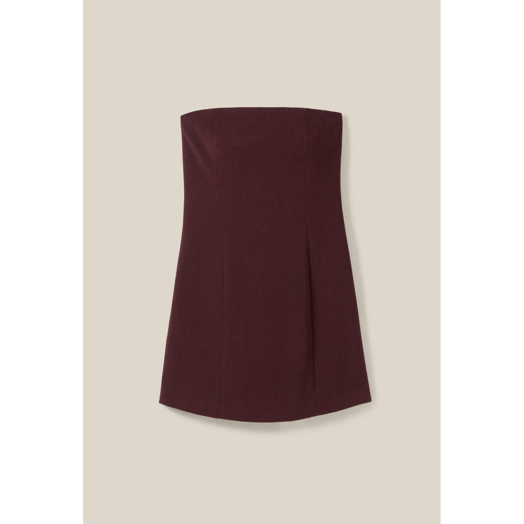 Vestido Corto Capuchino Sin Tirantes