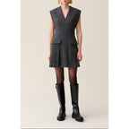 Claudie Pierlot - Robe Grise Cintrée Tailleur Tweed