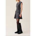 Claudie Pierlot - Robe Grise Cintrée Tailleur Tweed