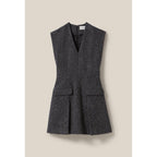 Claudie Pierlot - Robe Grise Cintrée Tailleur Tweed