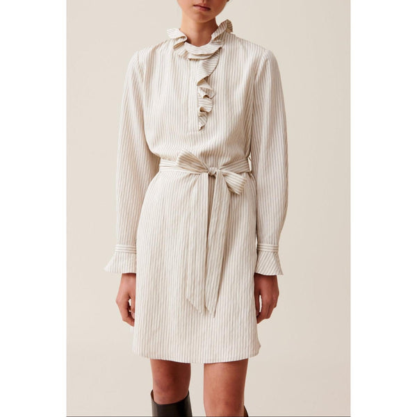 Claudie Pierlot - Striped Dress with Frilled Collar