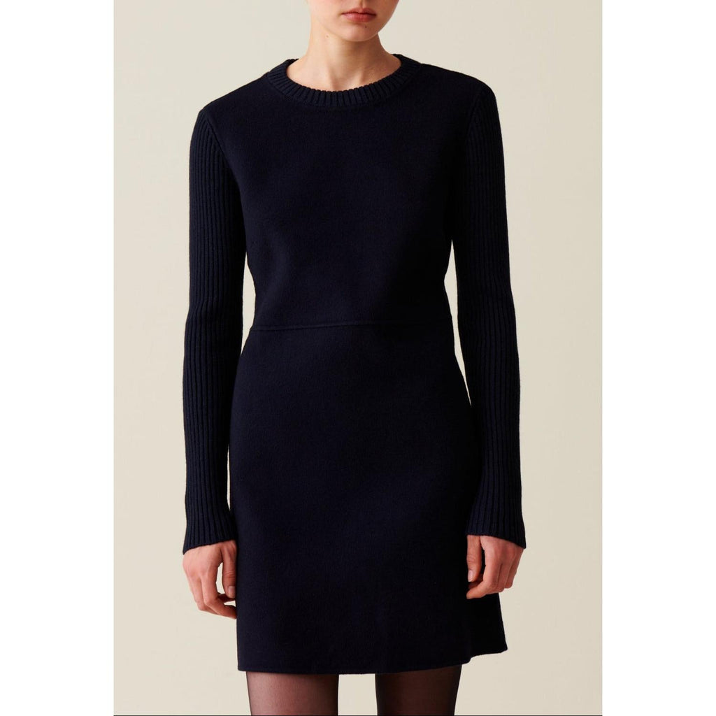 Claudie Pierlot - Robe Courte Maille Dos Côtelé