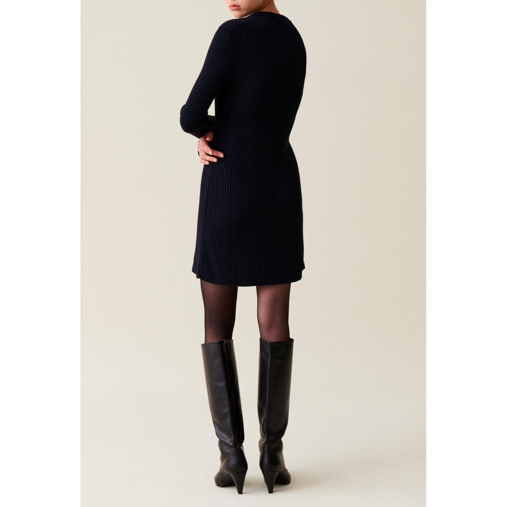 Claudie Pierlot - Robe Courte Maille Dos Côtelé