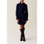 Claudie Pierlot - Robe Rayures Volants Marine