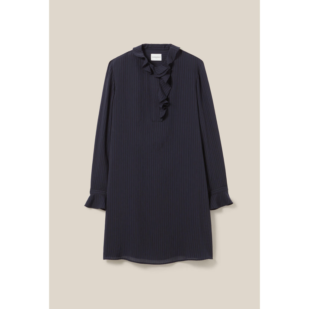 Claudie Pierlot - Robe Rayures Volants Marine