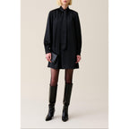 Claudie Pierlot - Fluid Dress Lavallière Collar Black