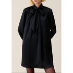 Claudie Pierlot - Fluid Dress Lavallière Collar Black