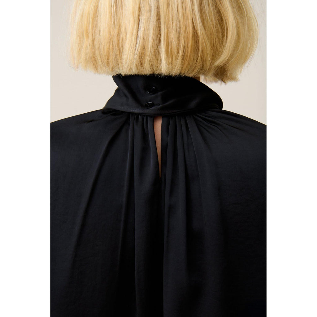 Claudie Pierlot - Fluid Dress Lavallière Collar Black