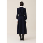 Long Fluid Crossover Dress Navy