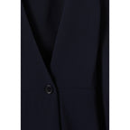 Long Fluid Crossover Dress Navy