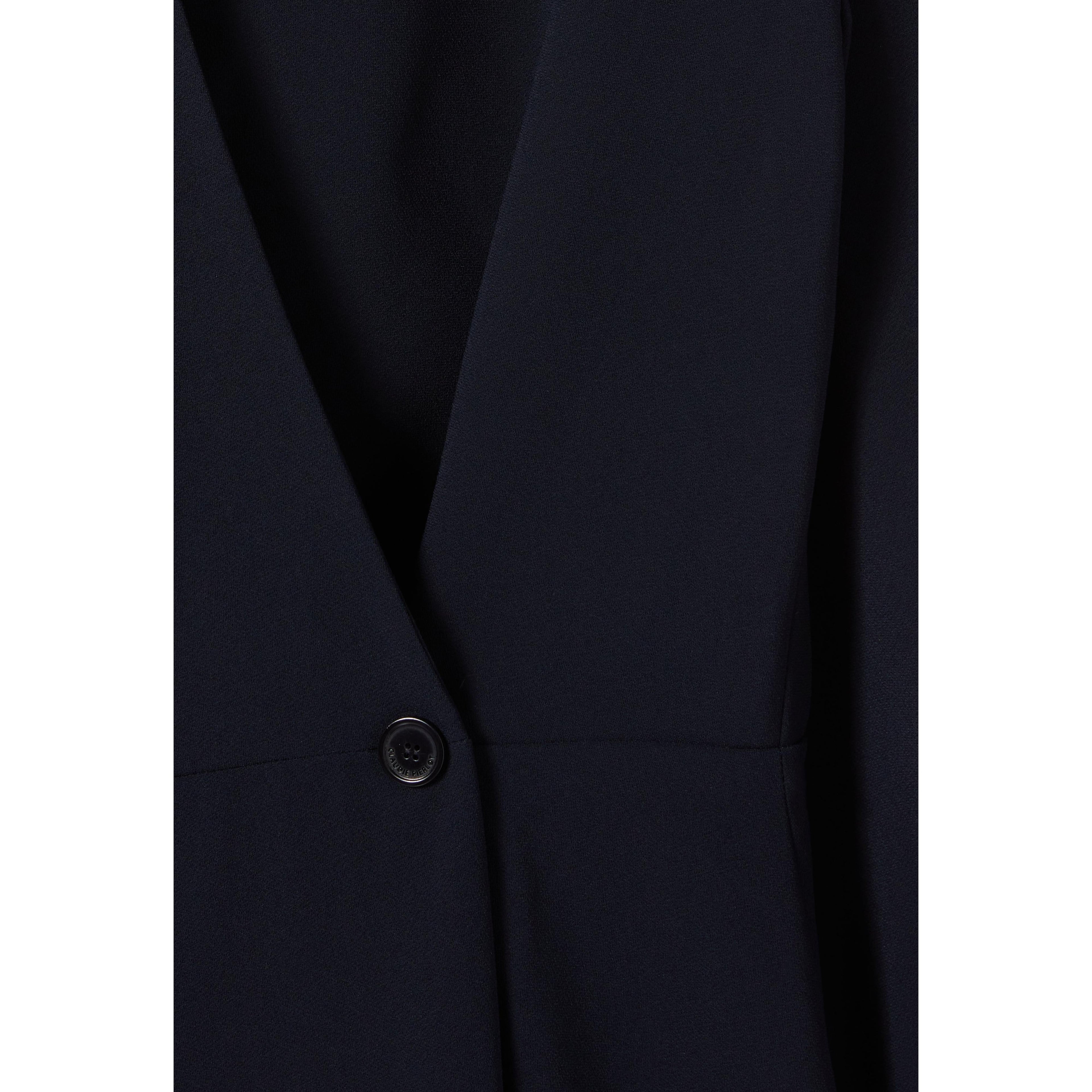 Long Fluid Crossover Dress Navy