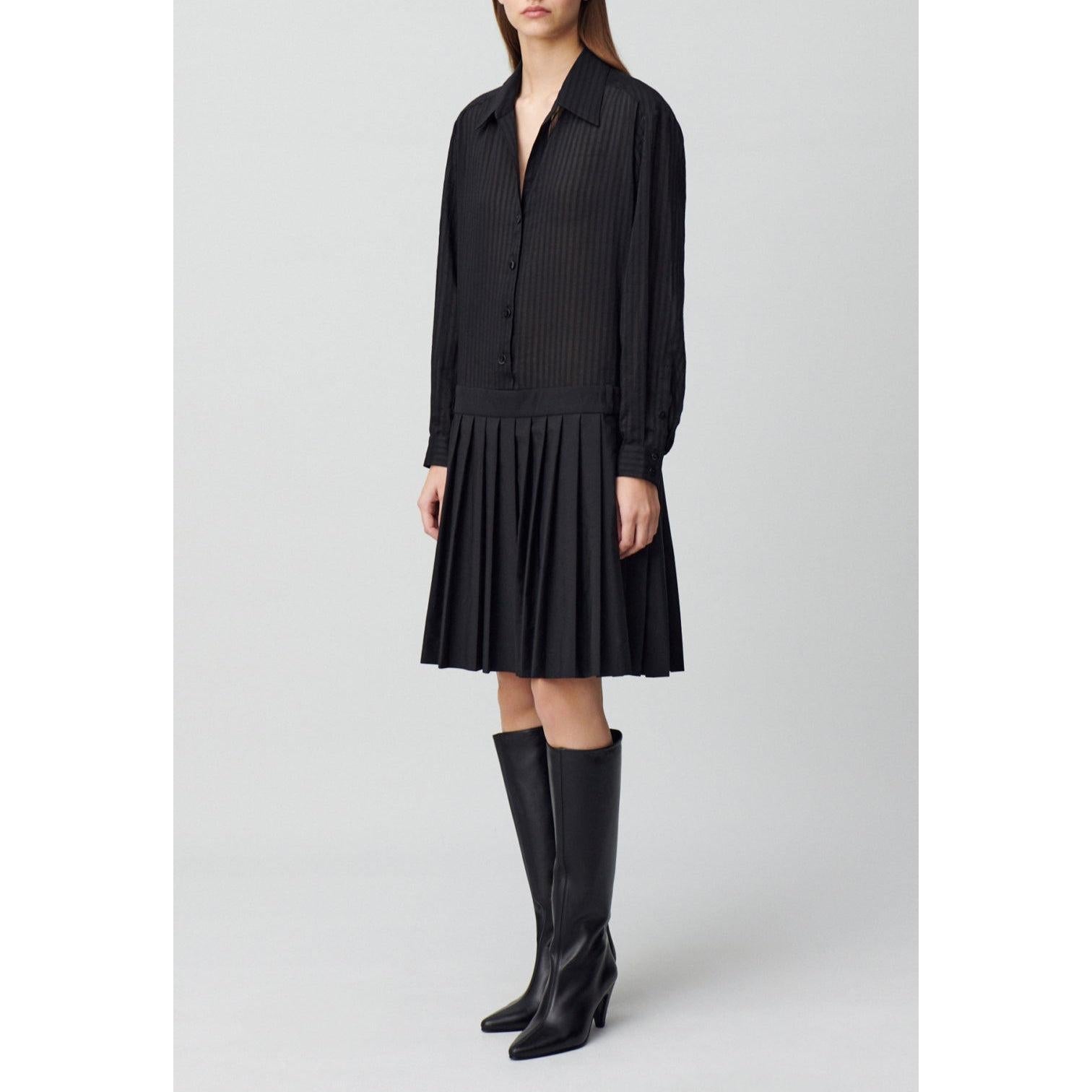 Claudie Pierlot - Robe Bi-Matière Rayures