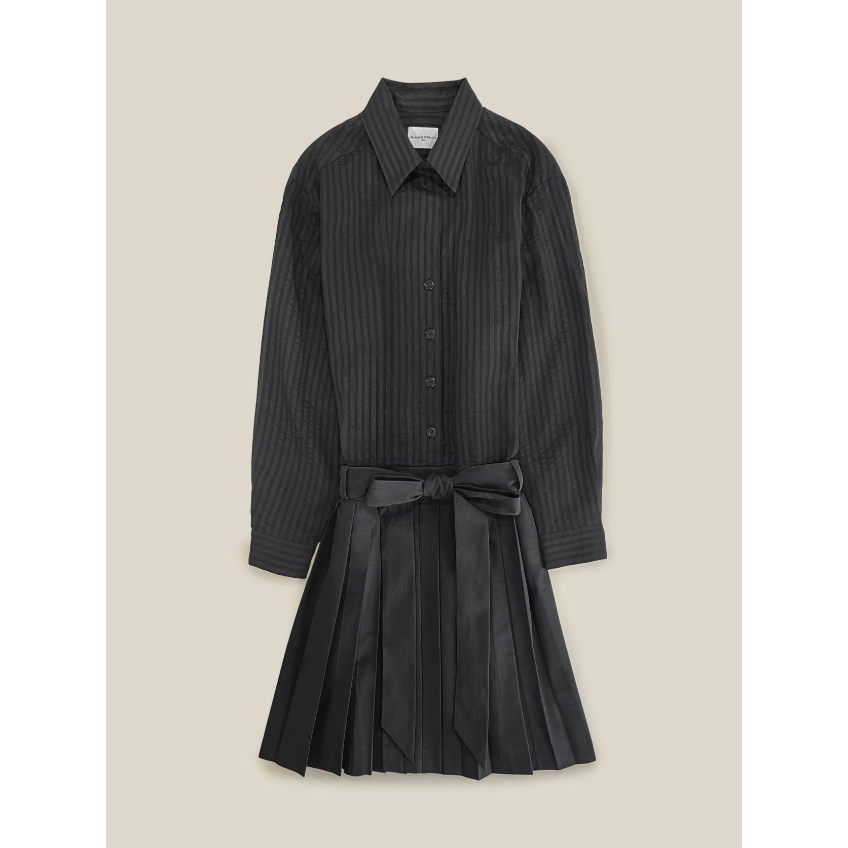 Claudie Pierlot - Robe Bi-Matière Rayures