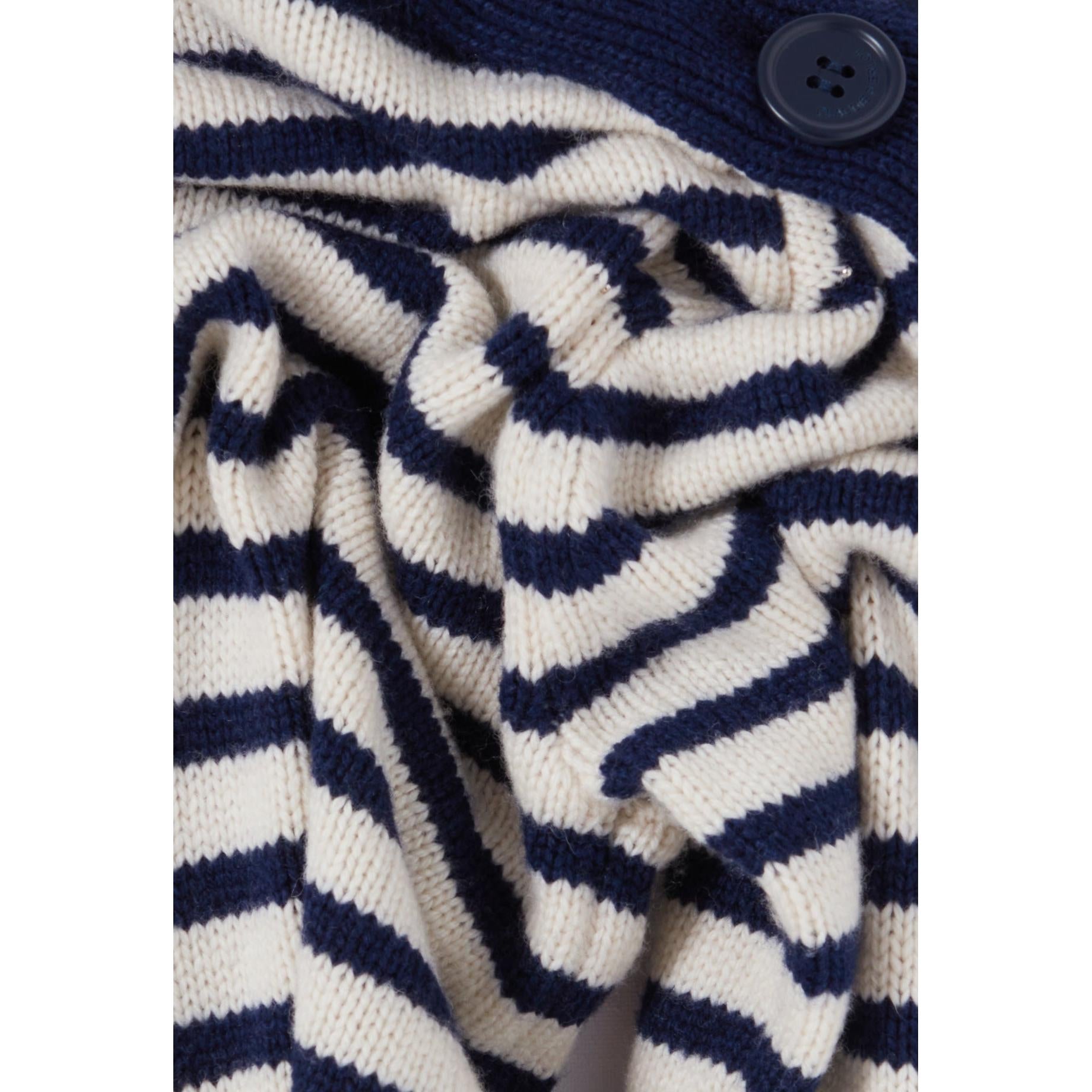Nautical Knit High-Neck Dress