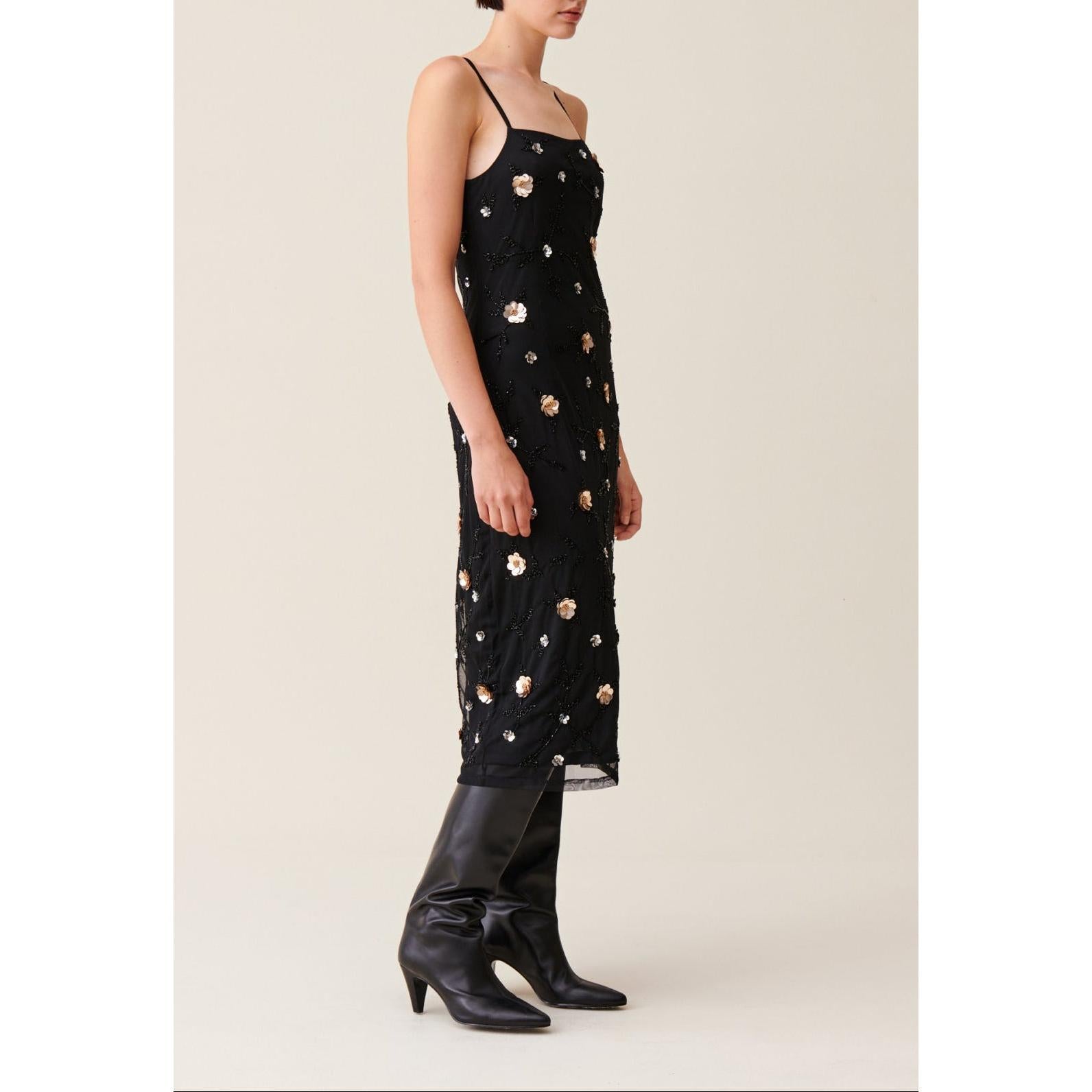 Claudie Pierlot - Robe Longue Fluide Sequins Brodés