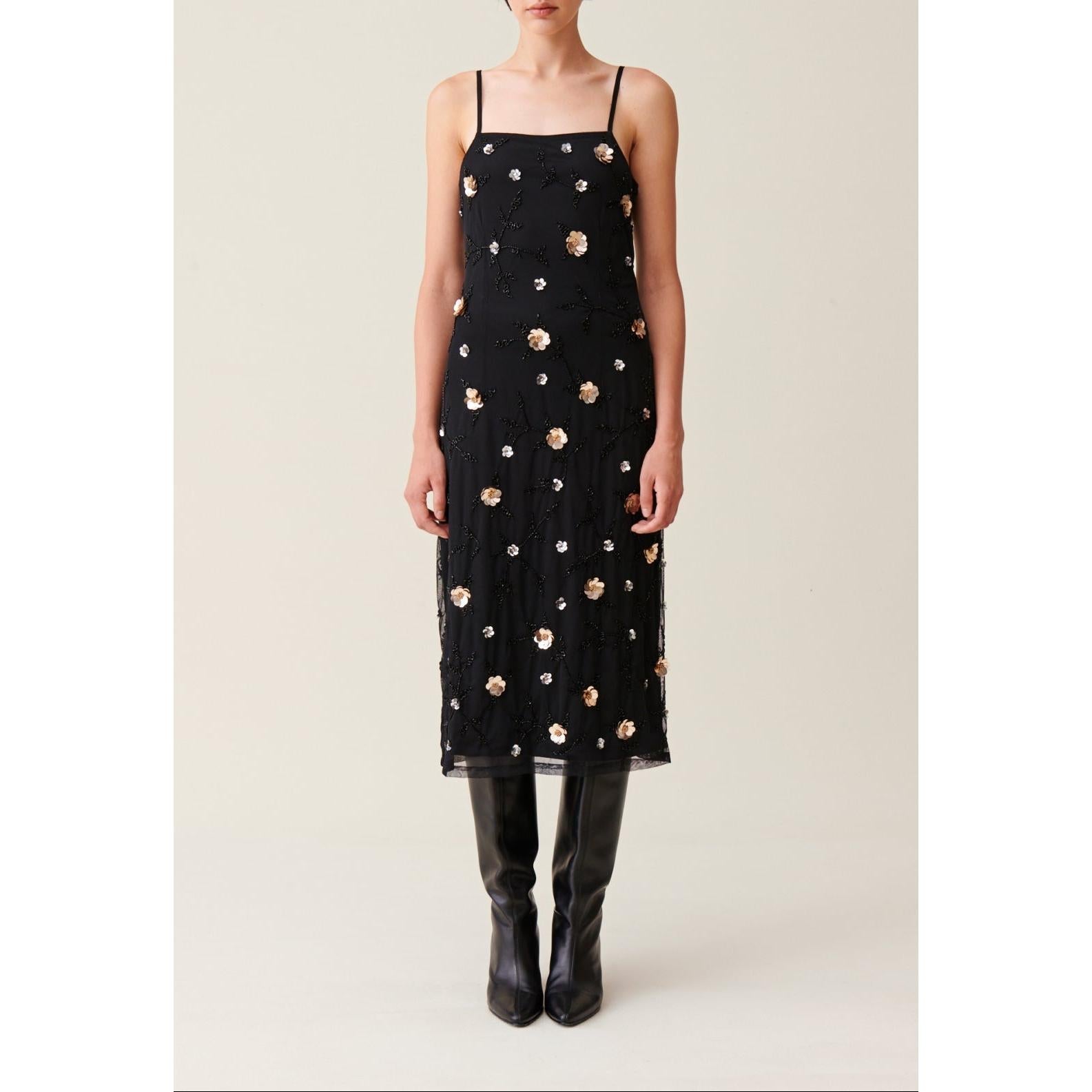 Claudie Pierlot - Robe Longue Fluide Sequins Brodés