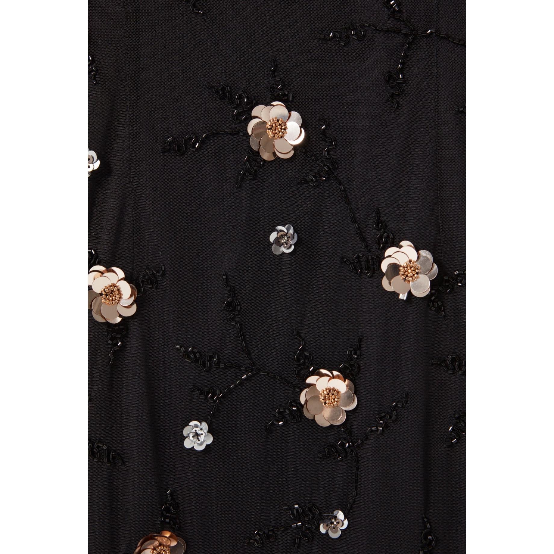 Claudie Pierlot - Robe Longue Fluide Sequins Brodés