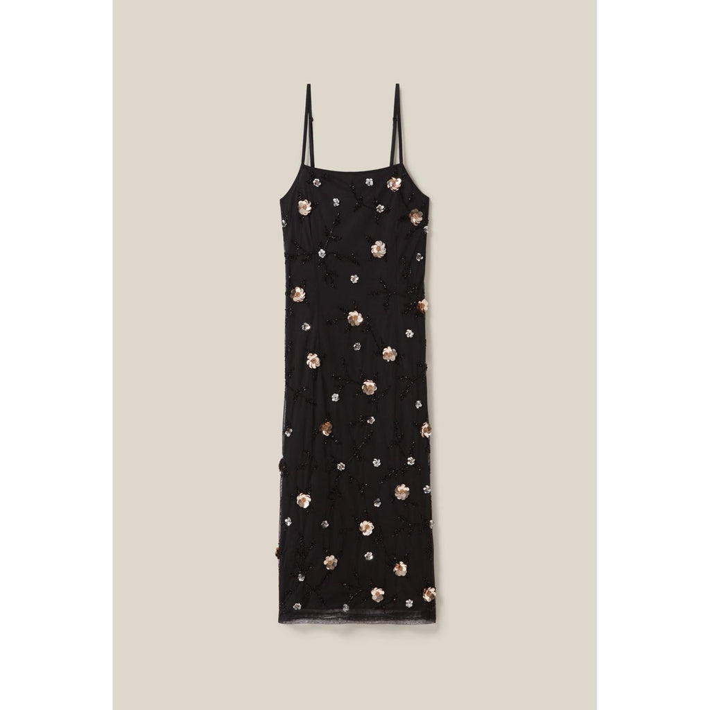 Claudie Pierlot - Robe Longue Fluide Sequins Brodés