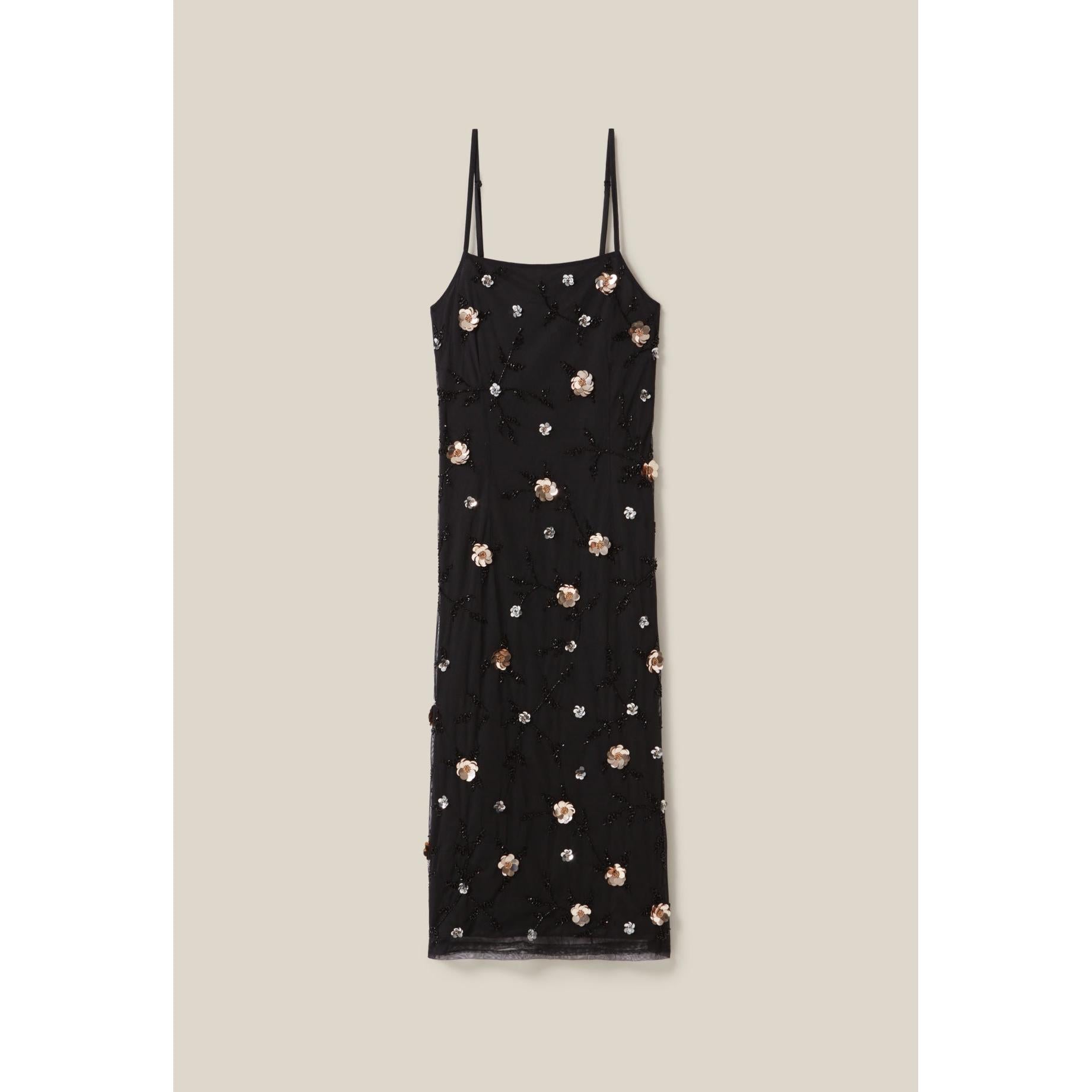 Claudie Pierlot - Robe Longue Fluide Sequins Brodés