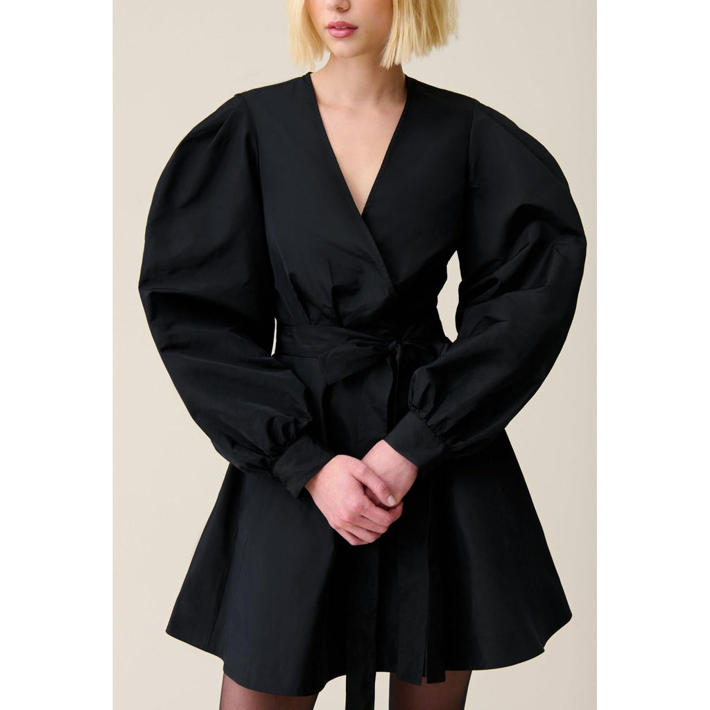 Claudie Pierlot - Robe Courte Manches Ballons Noire
