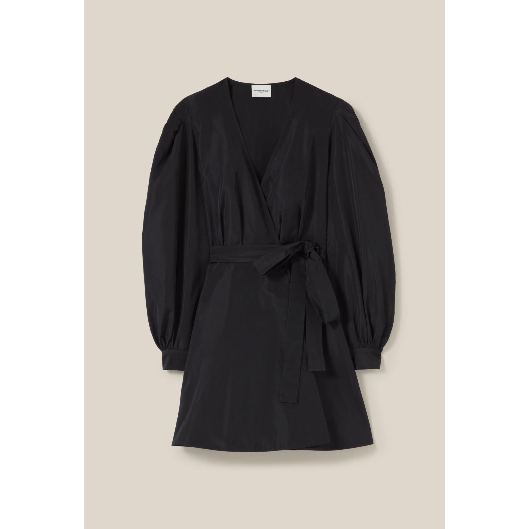Claudie Pierlot - Robe Courte Manches Ballons Noire