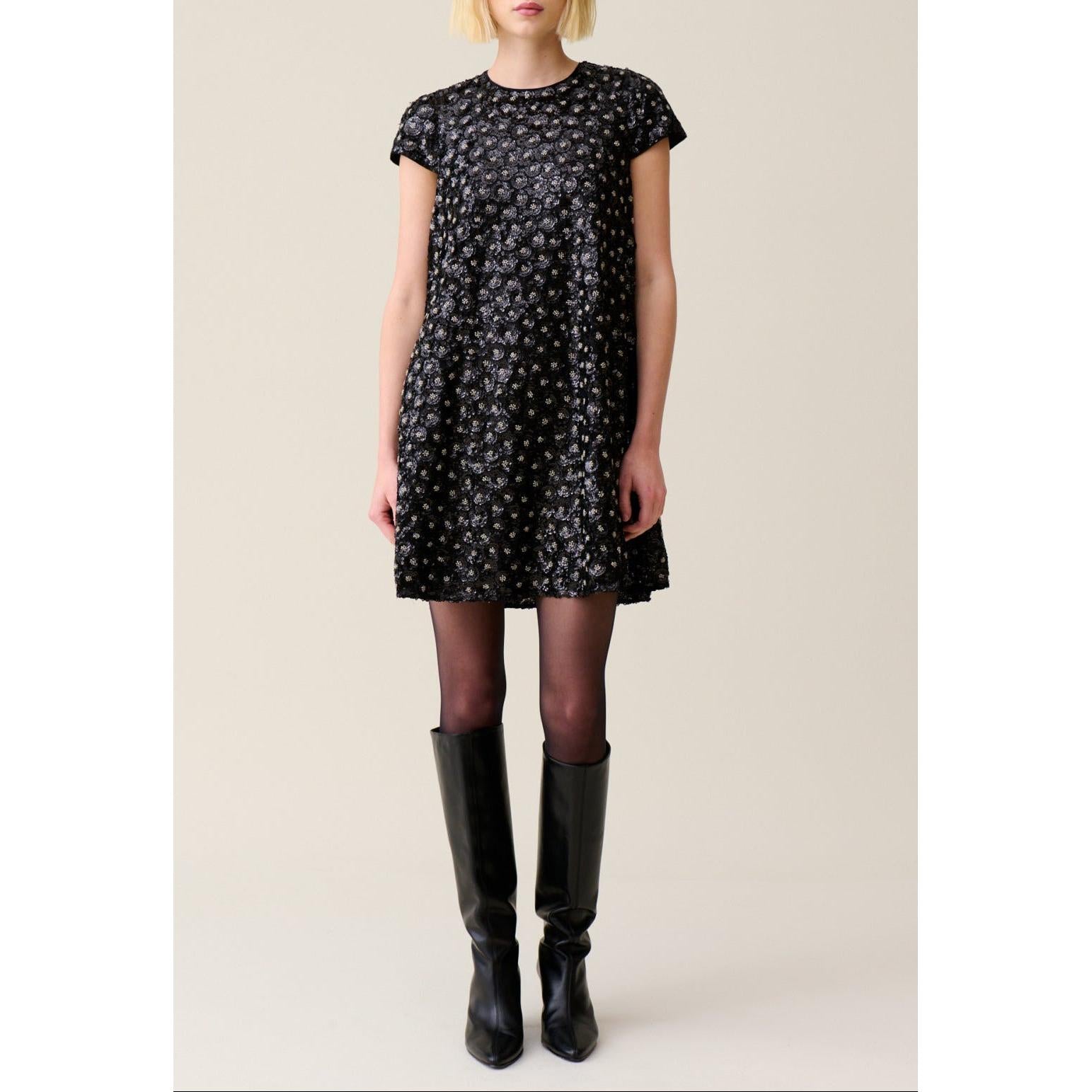 Embroidered Babydoll Short Dress