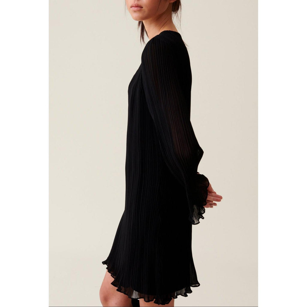 Claudie Pierlot - Short Pleated Dress with Long Sleeves