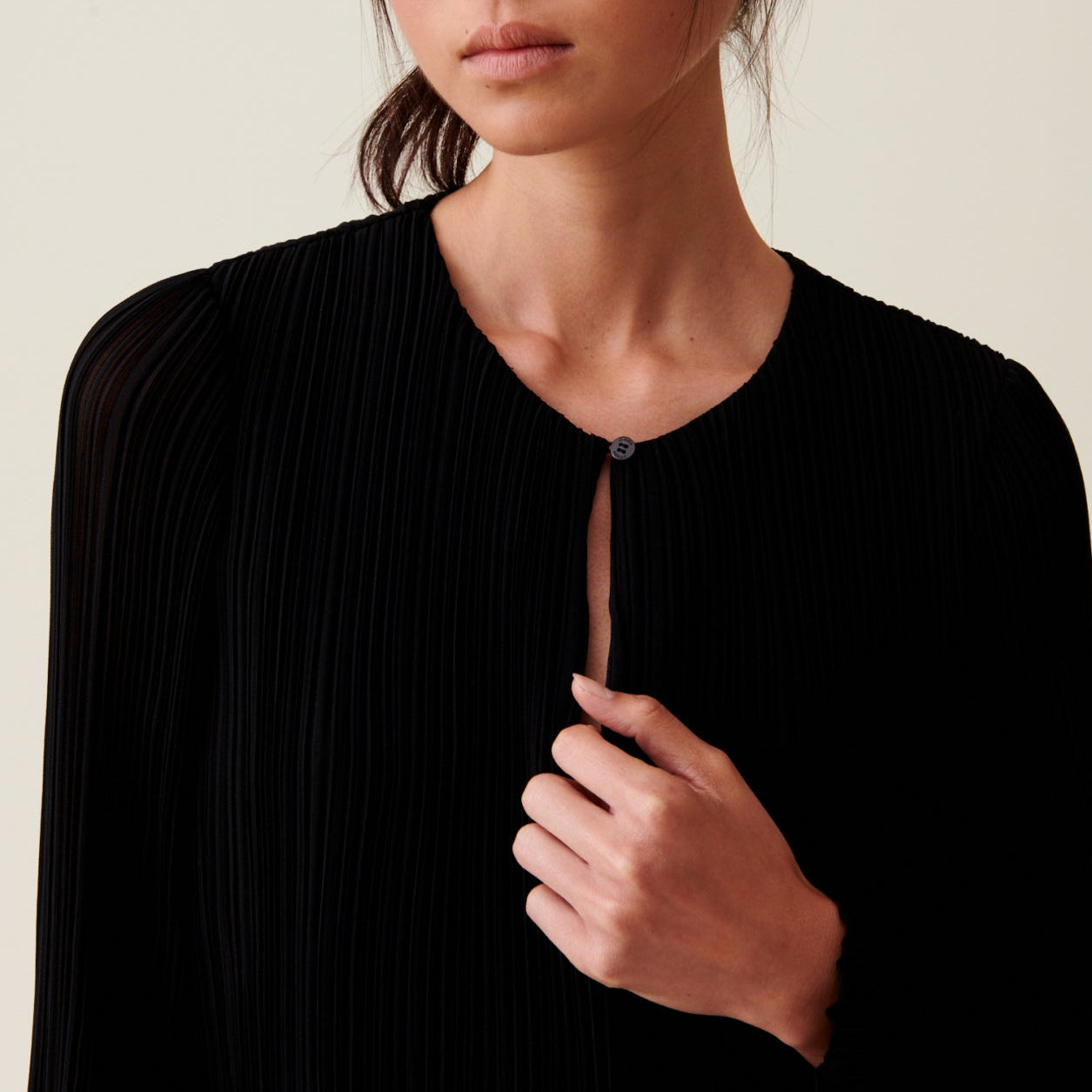 Claudie Pierlot - Short Pleated Dress with Long Sleeves