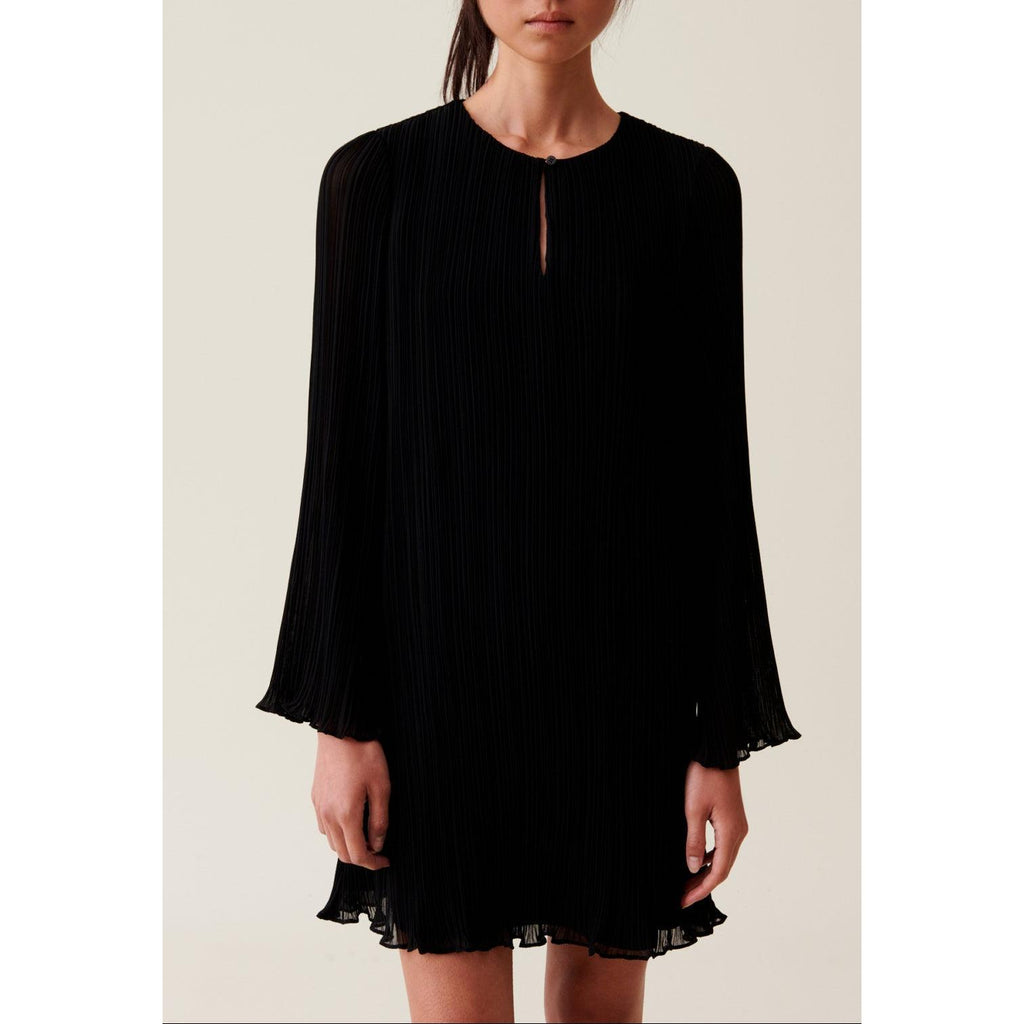 Short Pleated Dress with Long Sleeves