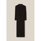 Claudie Pierlot - Robe Longue Cintrée Velours Noir