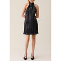 Silver Pleated Short Dress