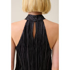Silver Pleated Short Dress