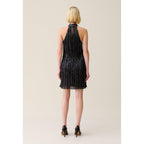 Silver Pleated Short Dress