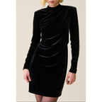 Claudie Pierlot - Short Fitted Black Velvet Dress