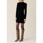 Claudie Pierlot - Short Fitted Black Velvet Dress