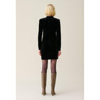 Claudie Pierlot - Short Fitted Black Velvet Dress
