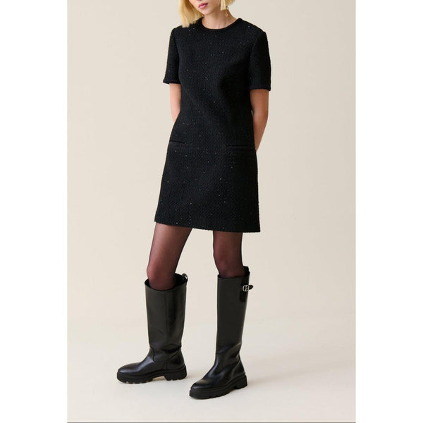 Claudie Pierlot - Robe Noire Courte Tweed