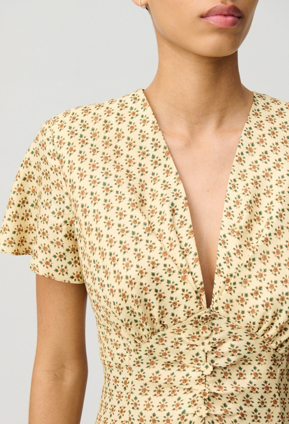 Vestido Ristesouleiado Estampado Claro