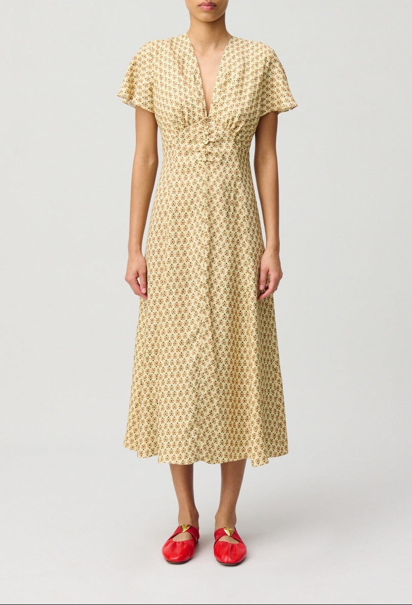 Vestido Ristesouleiado Estampado Claro