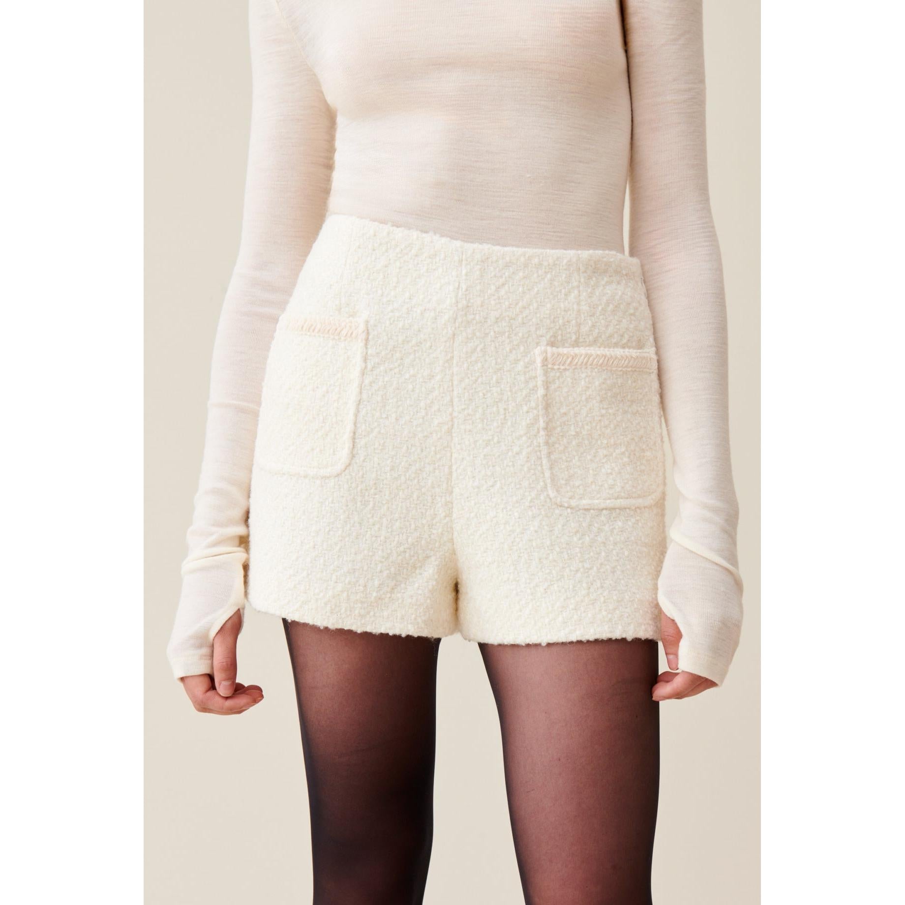 Claudie Pierlot - Ivory Tweed Shorts