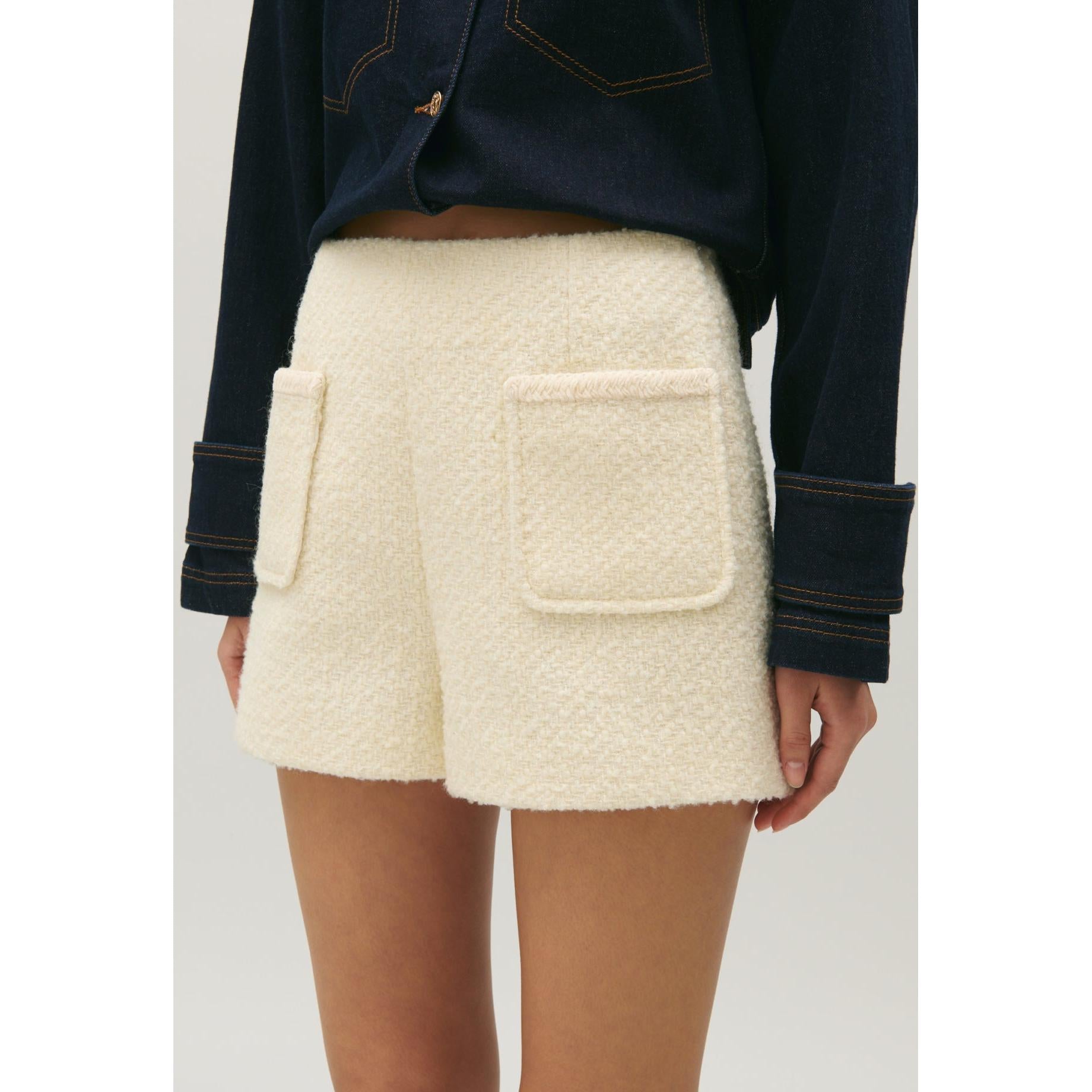 Claudie Pierlot - Ivory Tweed Shorts