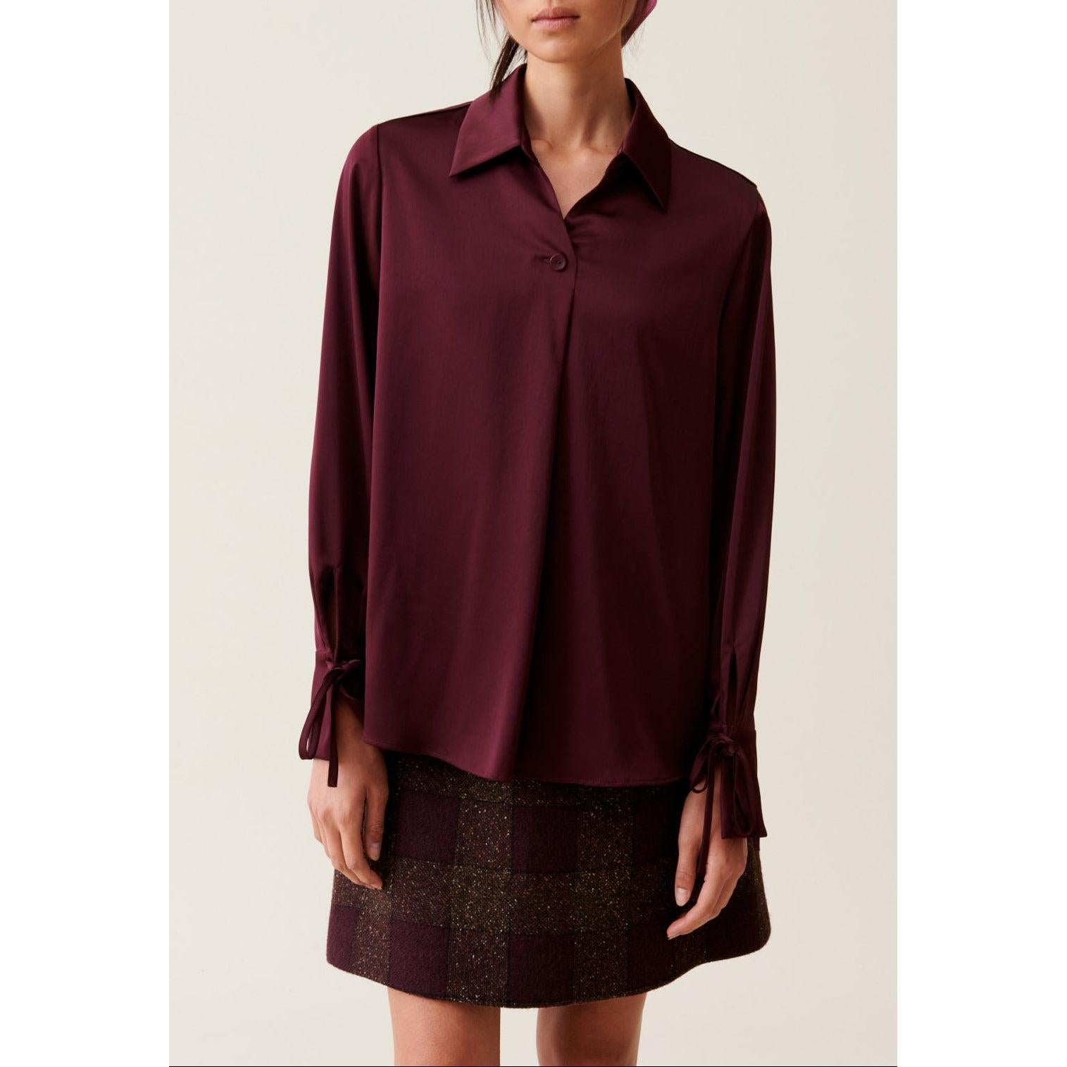 Claudie Pierlot - Blusa Fluida Cuello Abierto