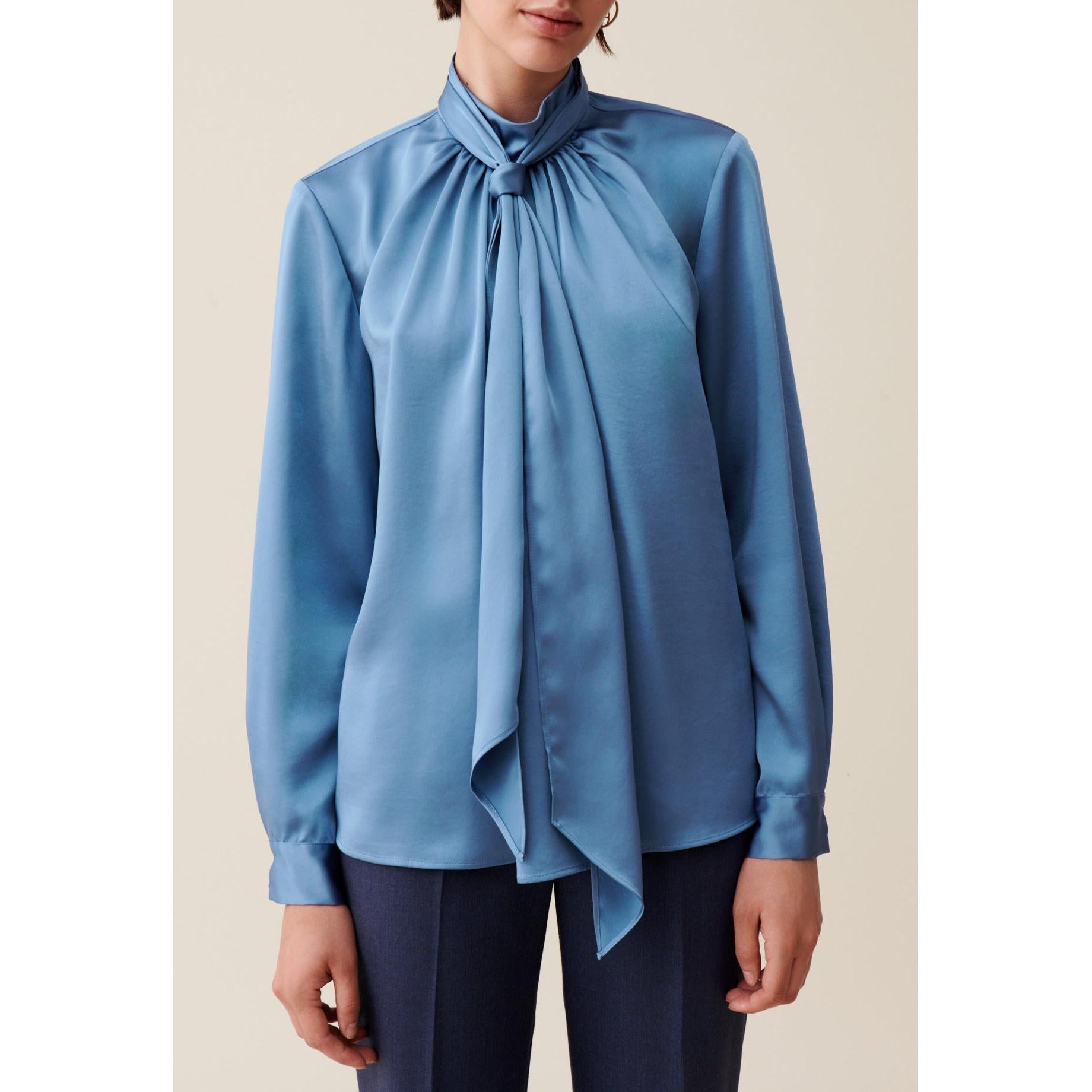Blouse Fluide Col Lavallière