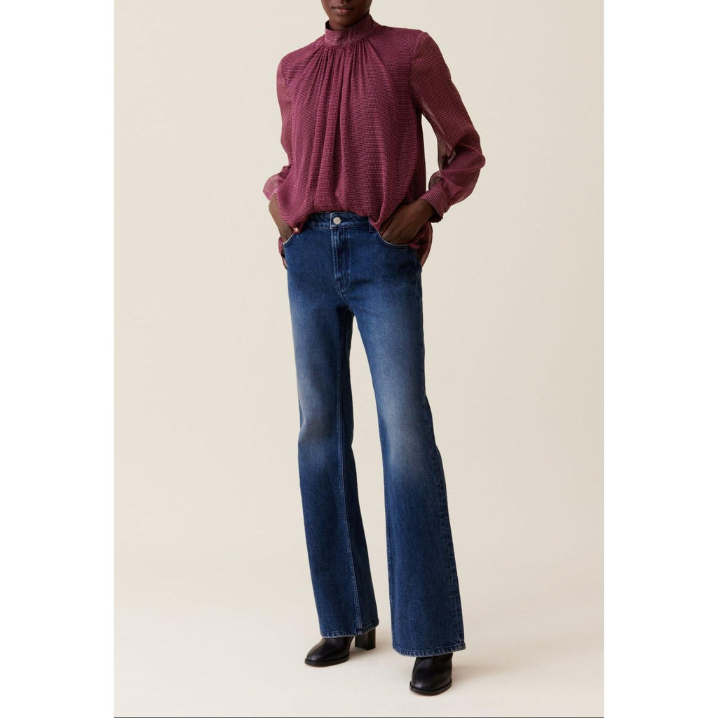 Claudie Pierlot - Blouse Lavallière Carreaux Fluide