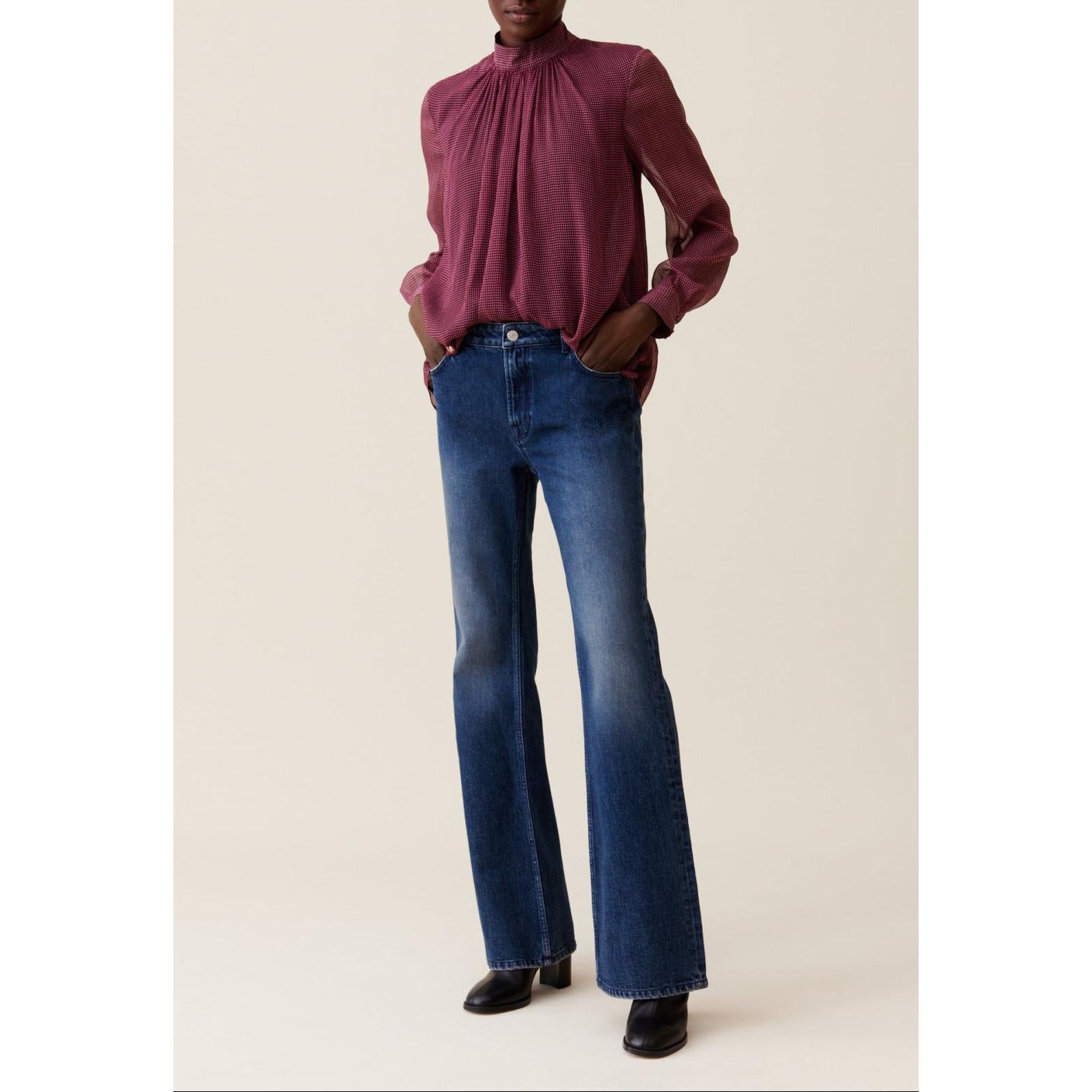 Claudie Pierlot - Blouse Lavallière Carreaux Fluide